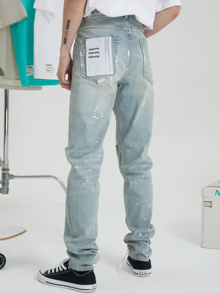 Nobaday Splash Ink Straight-leg Jeans Pants