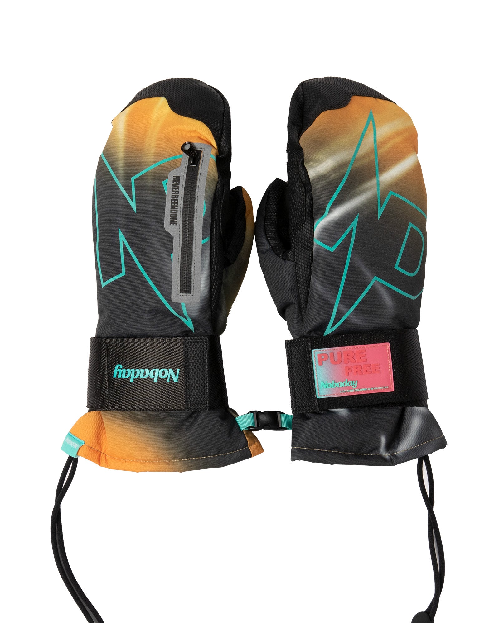 Nobaday Pure Free Wrist Guard Ski & Snowboard Mittens Black
