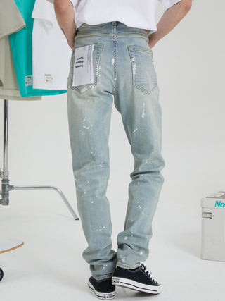 Nobaday Splash Ink Straight-leg Jeans Pants