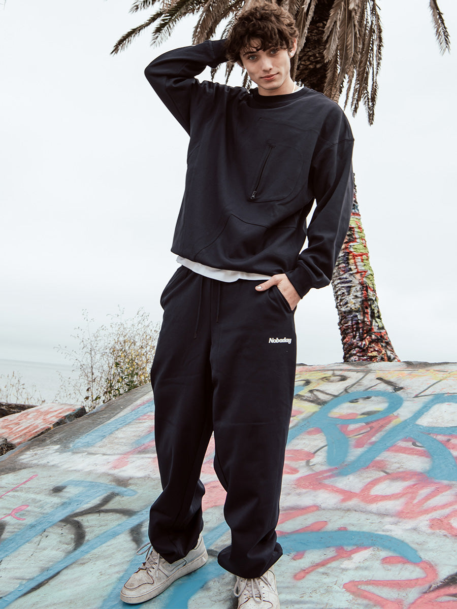 Zip Pocket Crewneck Sweatshirt