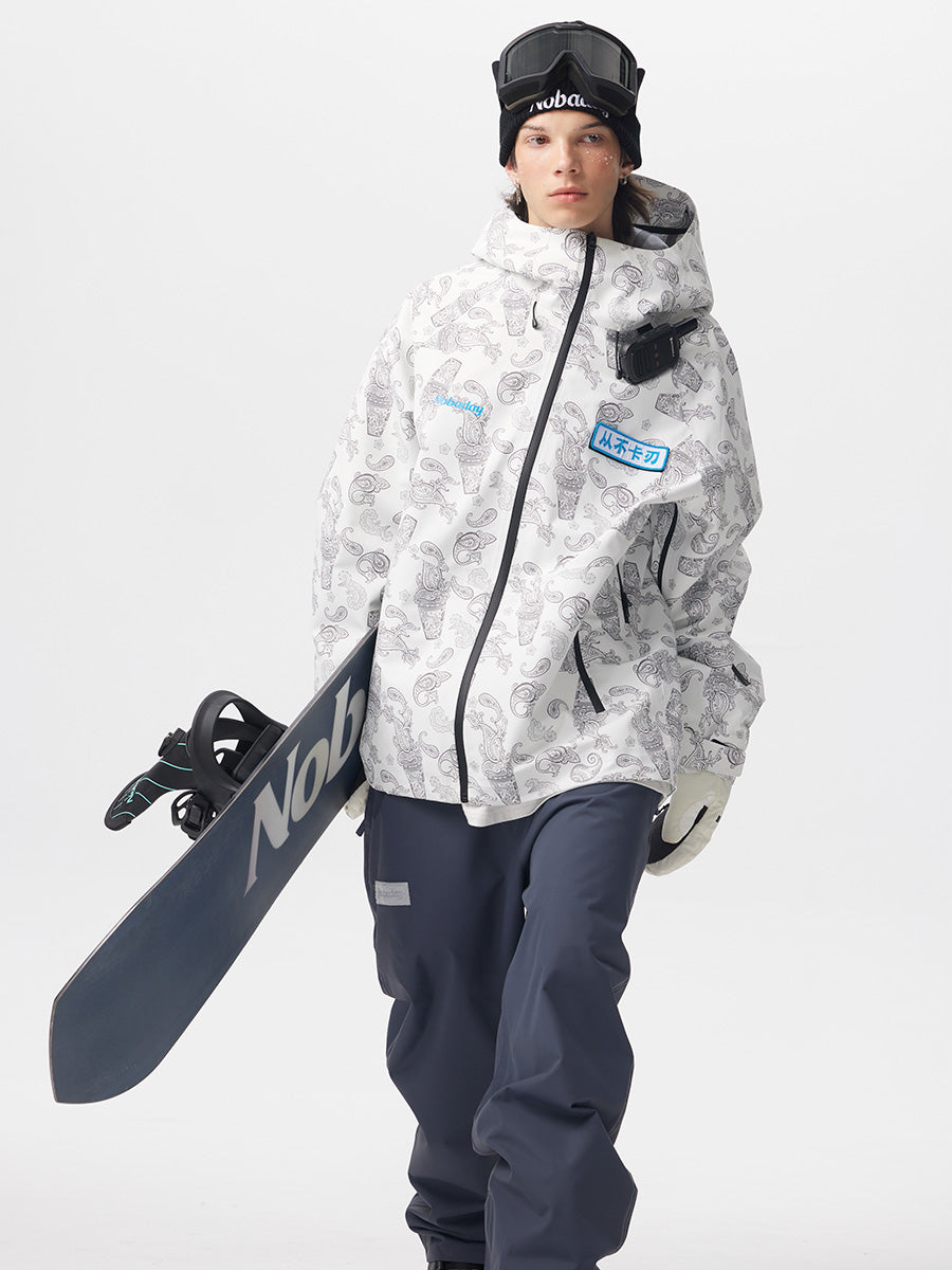 Men’s Dawn Print 3L Snow Jacket White