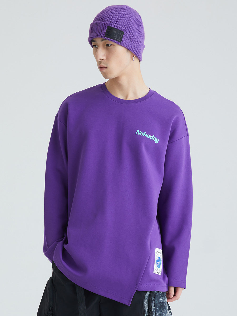 Diagonal Closure Heavyweight Long Sleeve T-Shirt