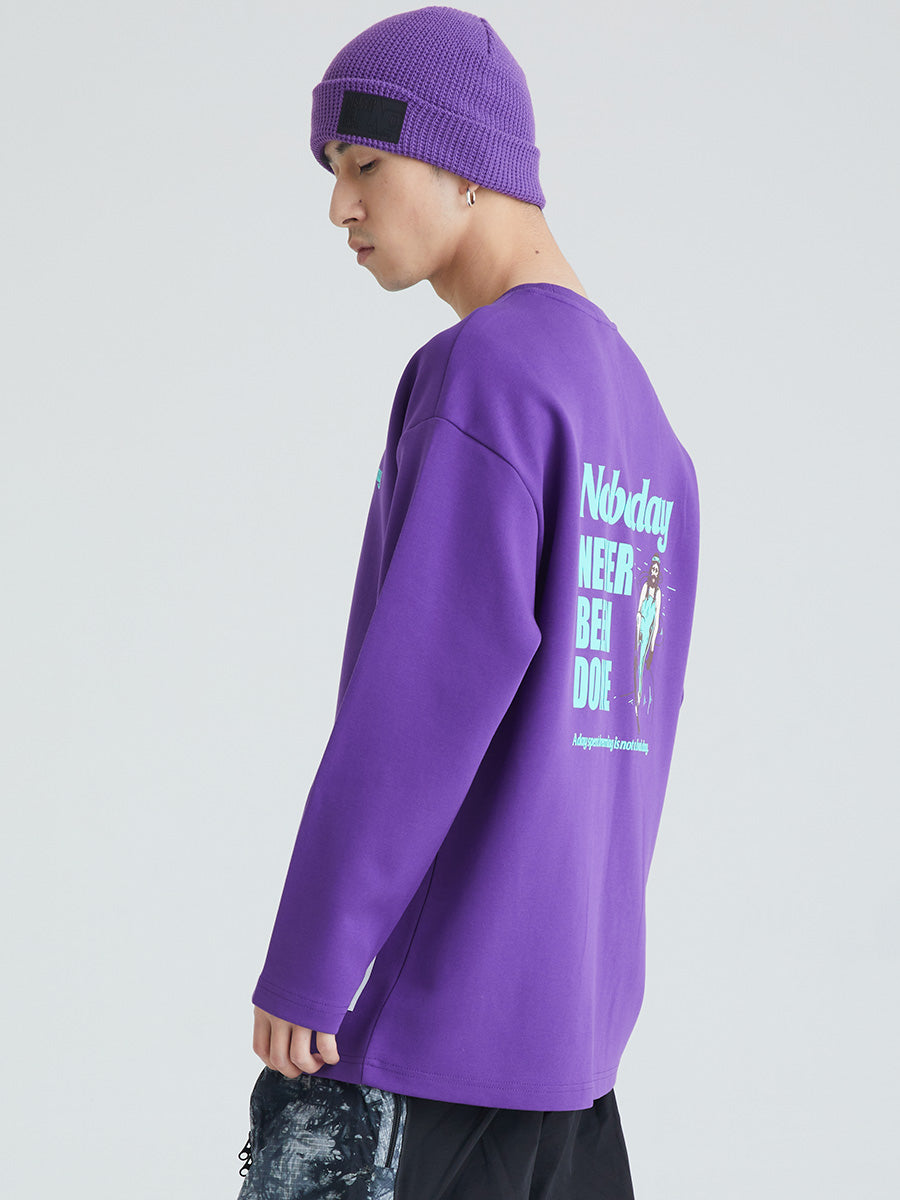 Diagonal Closure Heavyweight Long Sleeve T-Shirt