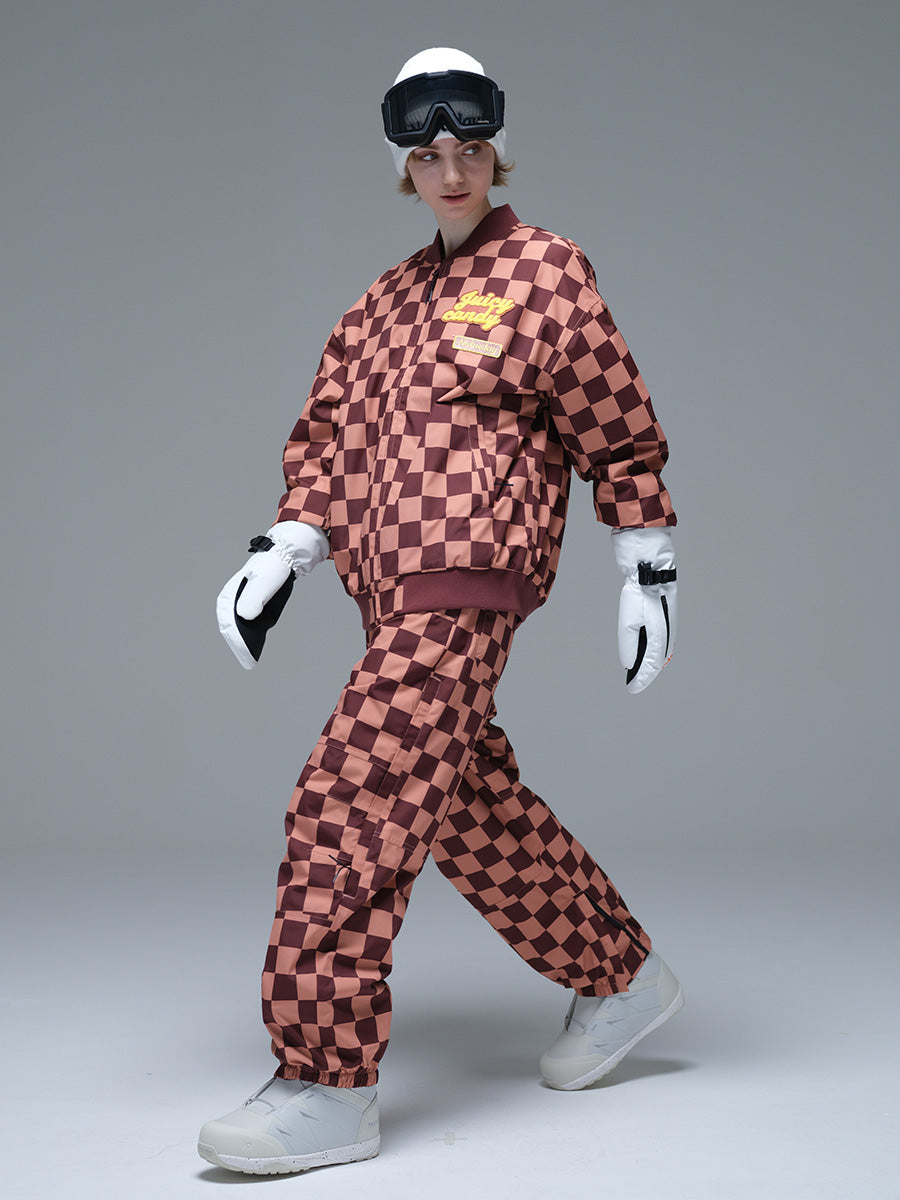 Women's Baseball Insulated Snow Jacket Plaid