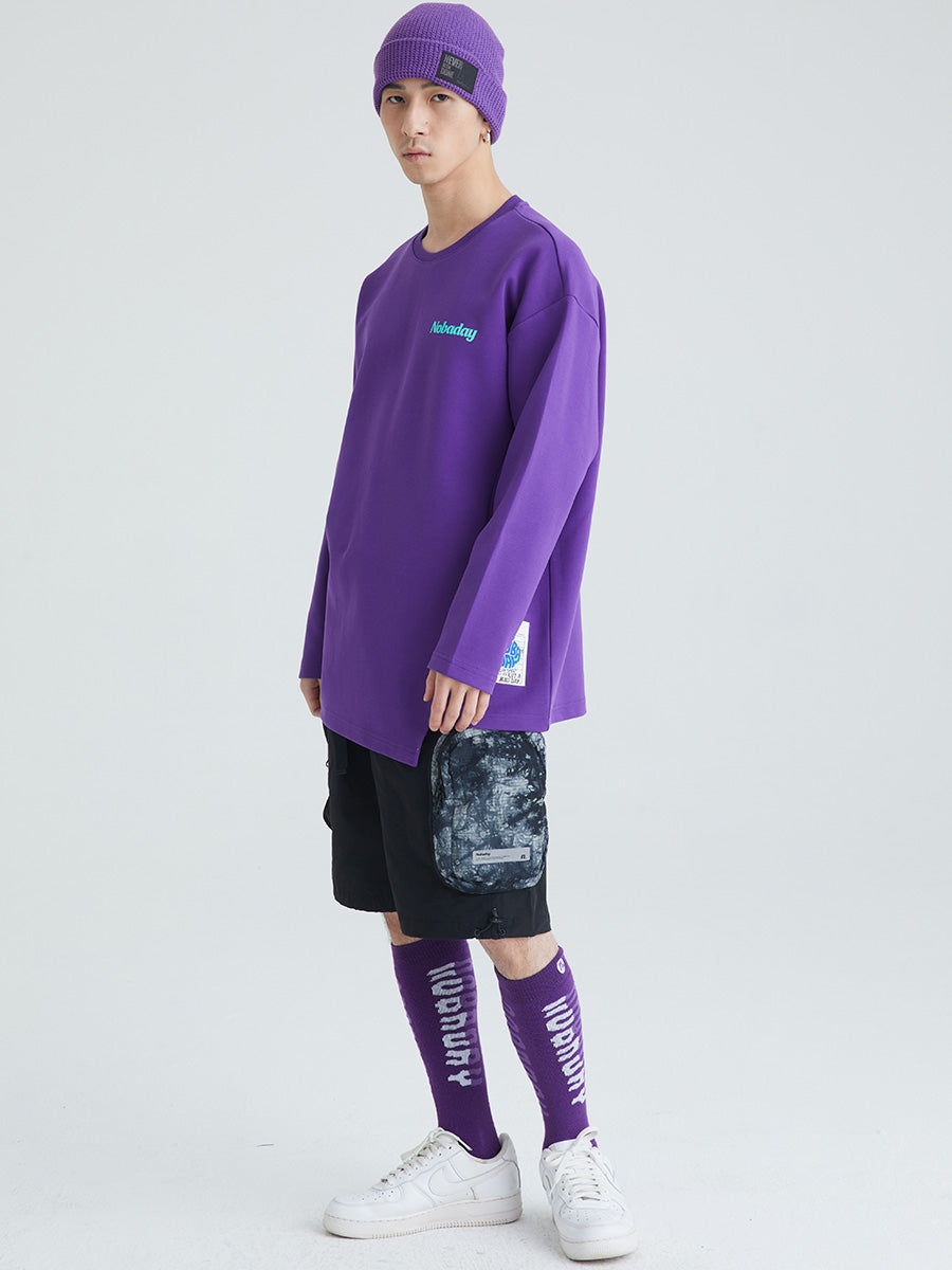 Diagonal Closure Heavyweight Long Sleeve T-Shirt