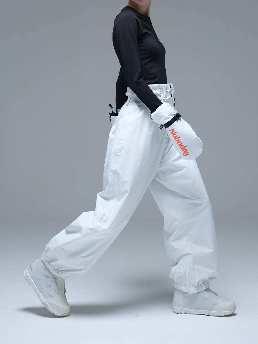 Nobaday Pure Free Baggy Snow Pants White