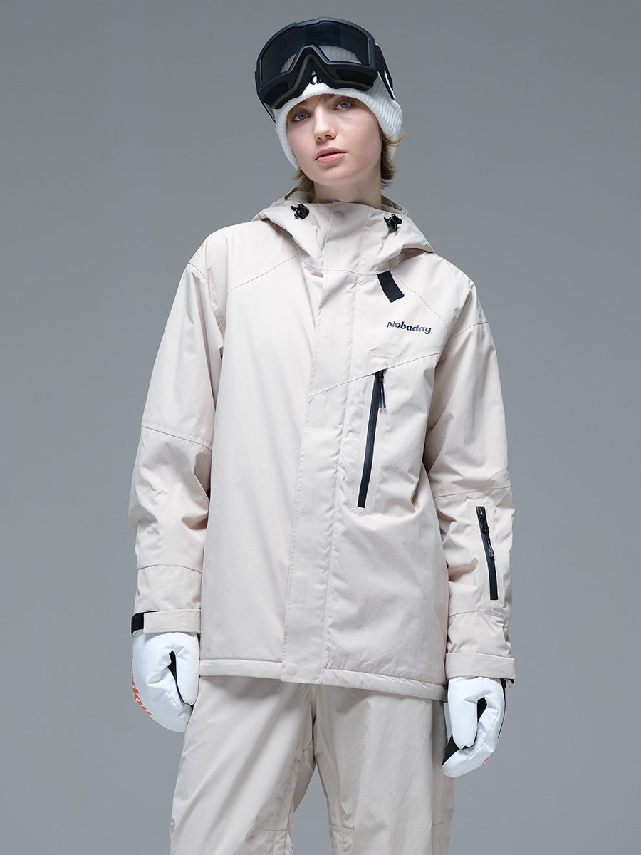 Women's Baggy Insulated Snow Jacket Biege