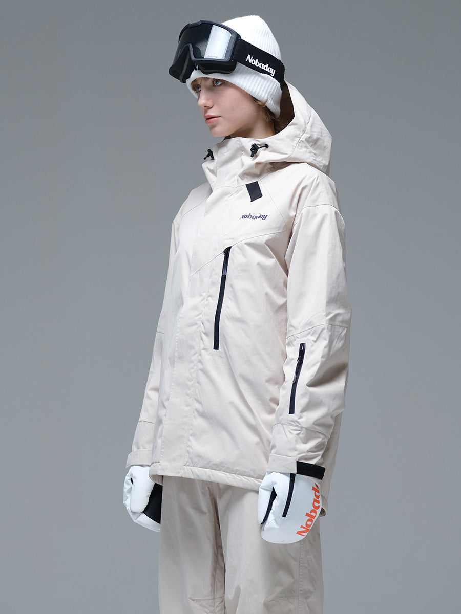Women's Baggy Insulated Snow Jacket Biege