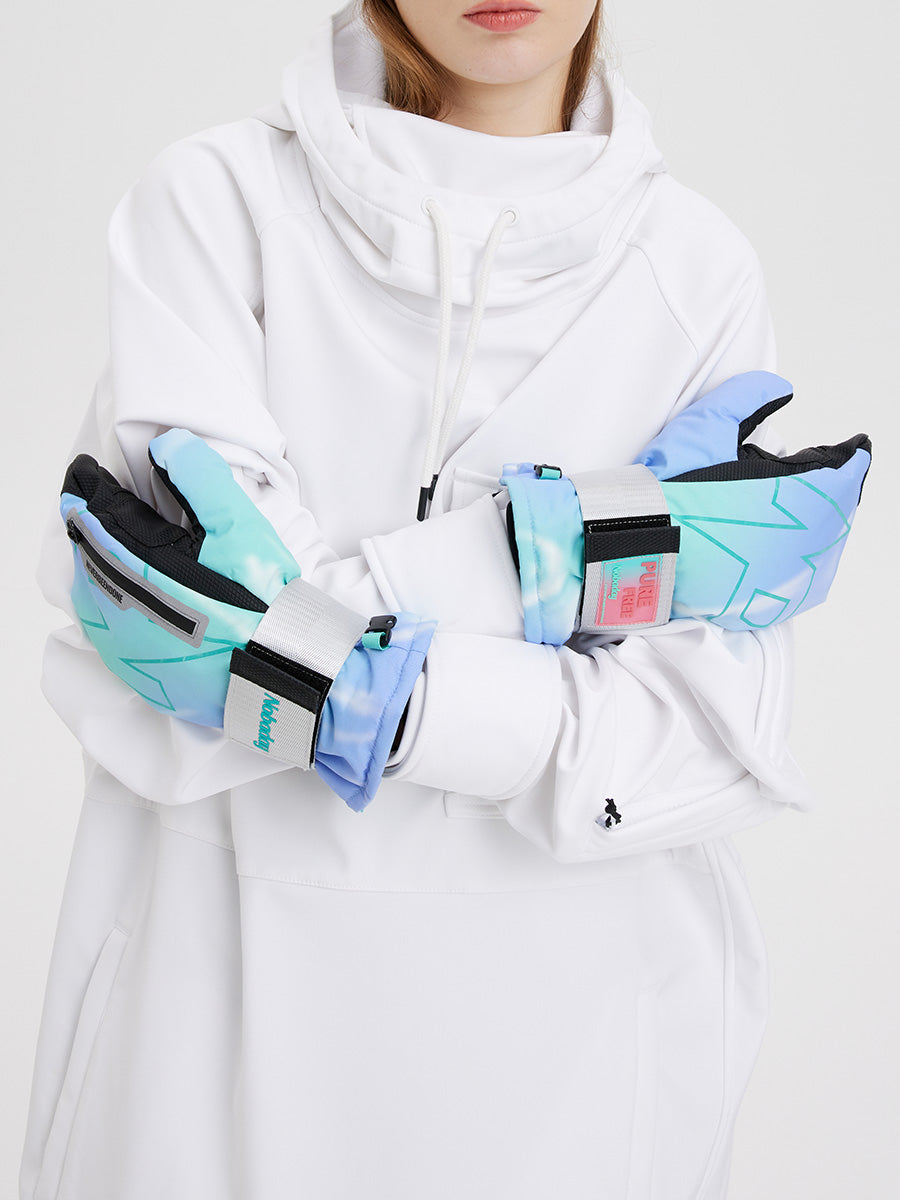 Pure Free Wrist Guard Ski & Snowboard Mittens Blue