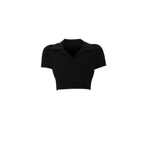 Womens cropped polo sales shirt