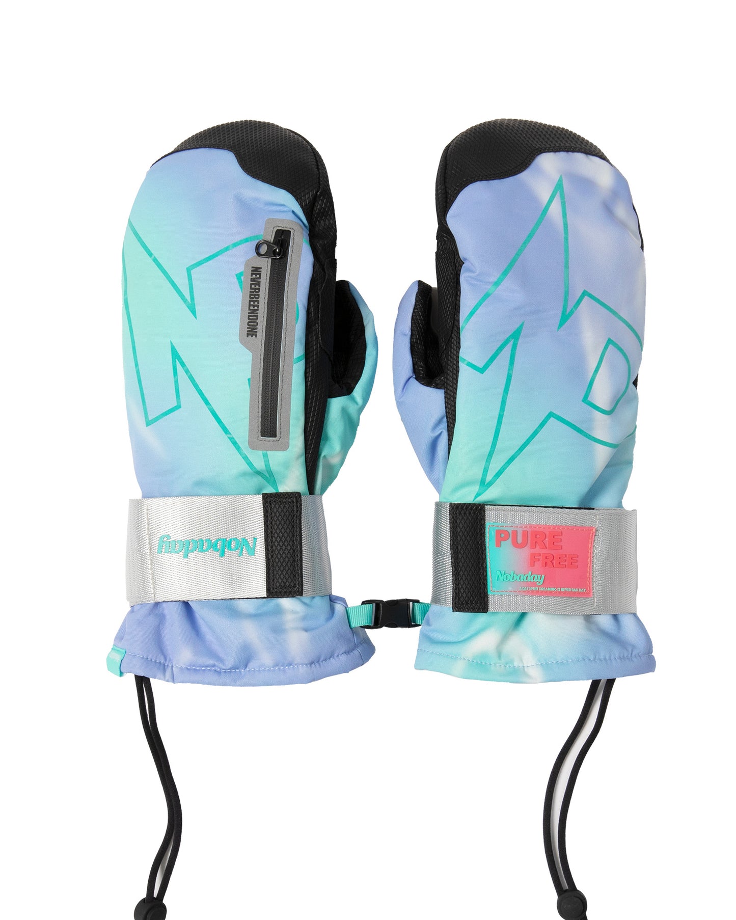 Pure Free Wrist Guard Ski & Snowboard Mittens Blue
