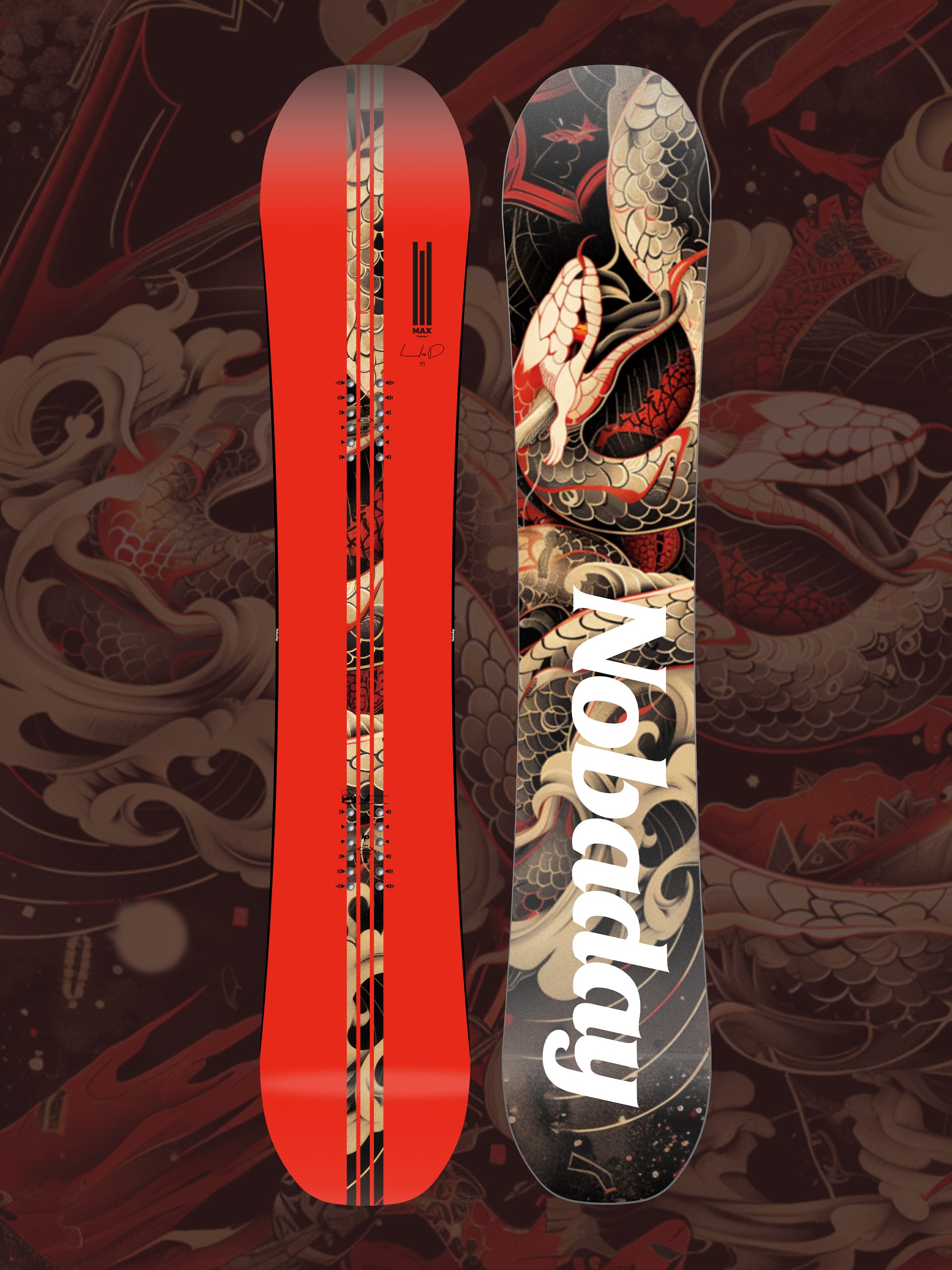 Max Red Serpent Camber Snowboard