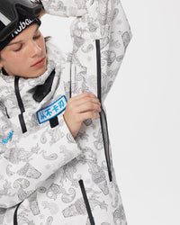 Close-up of the underarm ventilation zipper on the Nobaday Dawn Print 3L Zip-Up Snow Jacket