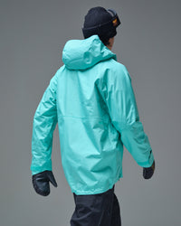 Back view of the NOBADAY Men’s Summit GORE-TEX snow jacket in Nobaday Blue showing the hood and relaxed fit