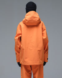 Back view of the NOBADAY Women's Pure Free 3L orange snow jacket showing the protective hood and clean rear design