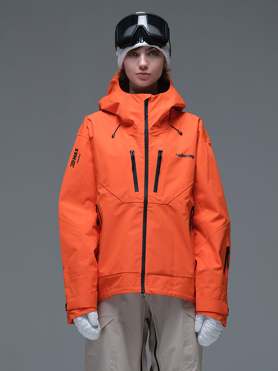 Women's MaxExtreme Pro Zip-up 3L Orange Snow Jacket