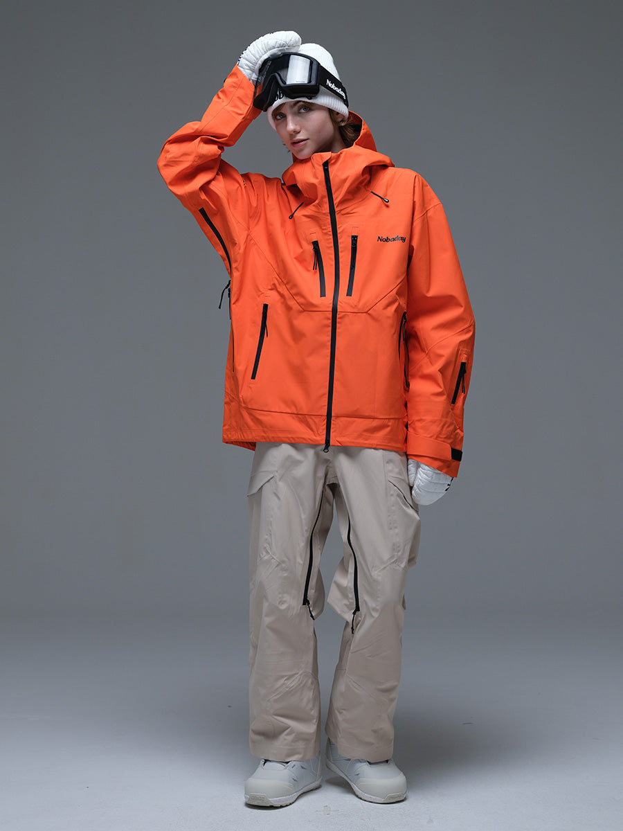 Women's MaxExtreme Pro Zip-up 3L Orange Snow Jacket