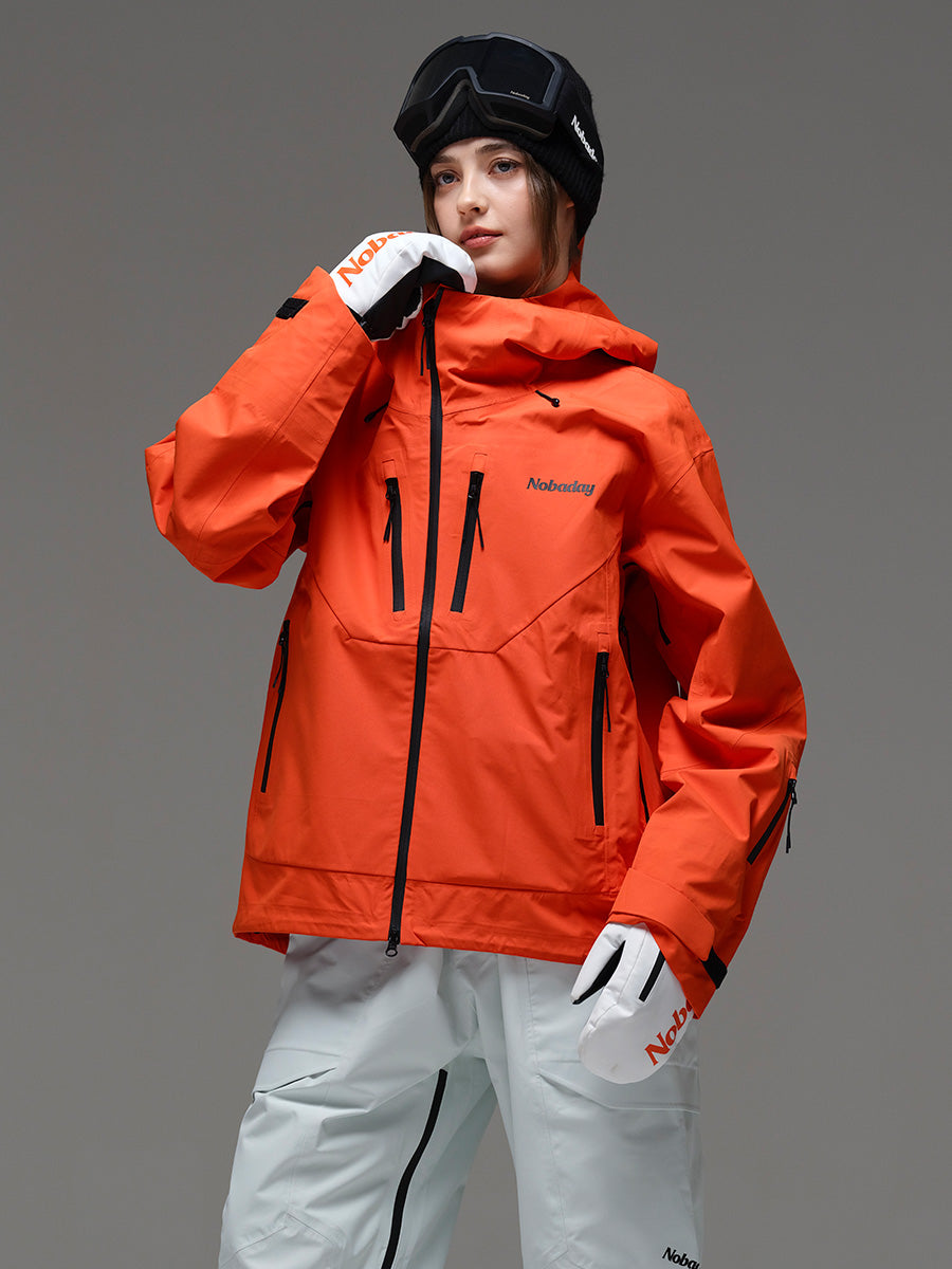 Women's MaxExtreme Pro Zip-up 3L Orange Snow Jacket