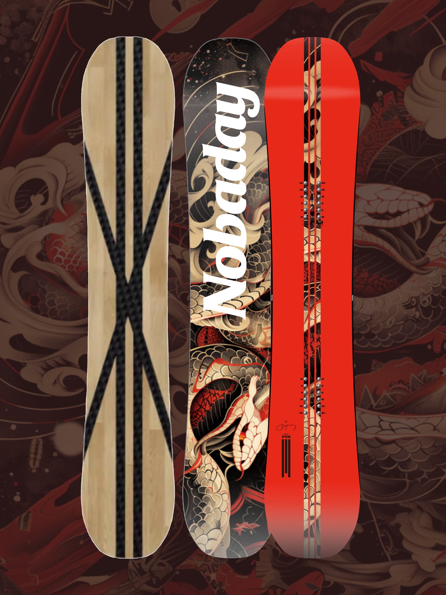 Max Red Serpent Camber Snowboard