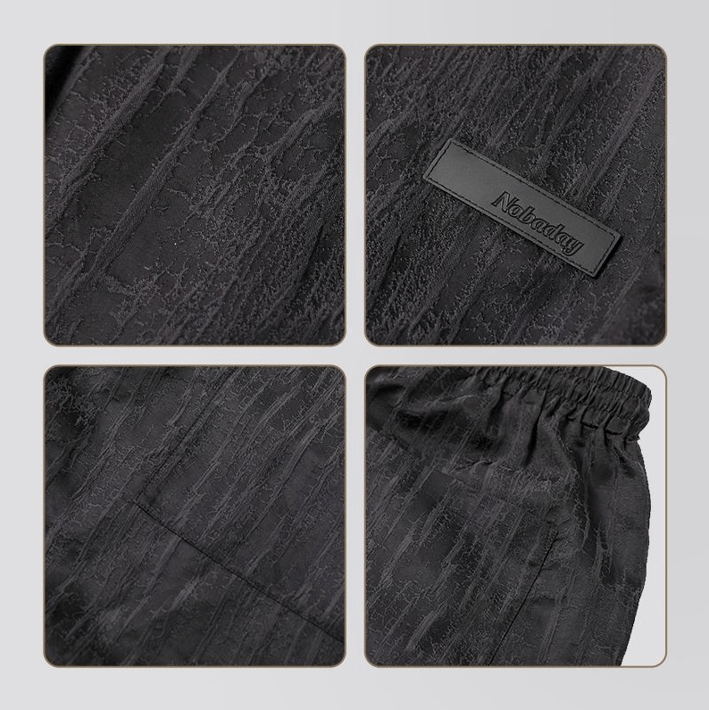 NOBADAY Unisex Black Tencel Wide Leg Pants - NOBADAY