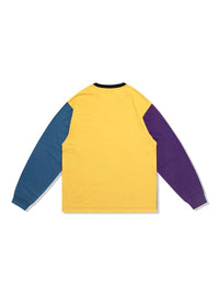 Nobaday VINTAGE COLOR BLOCK LONG SLEEVE TEE black-yellow - NOBADAY