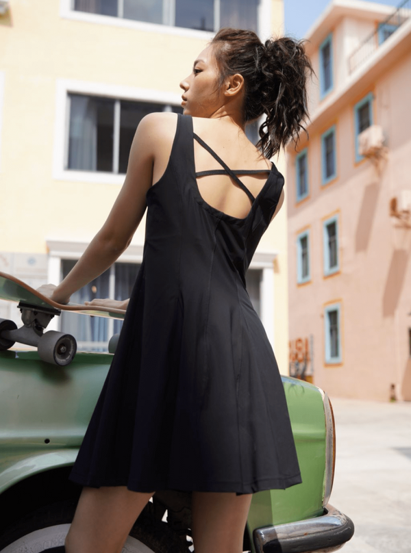 Nobaday Women Black Athletic Compression Dress NOBADAY